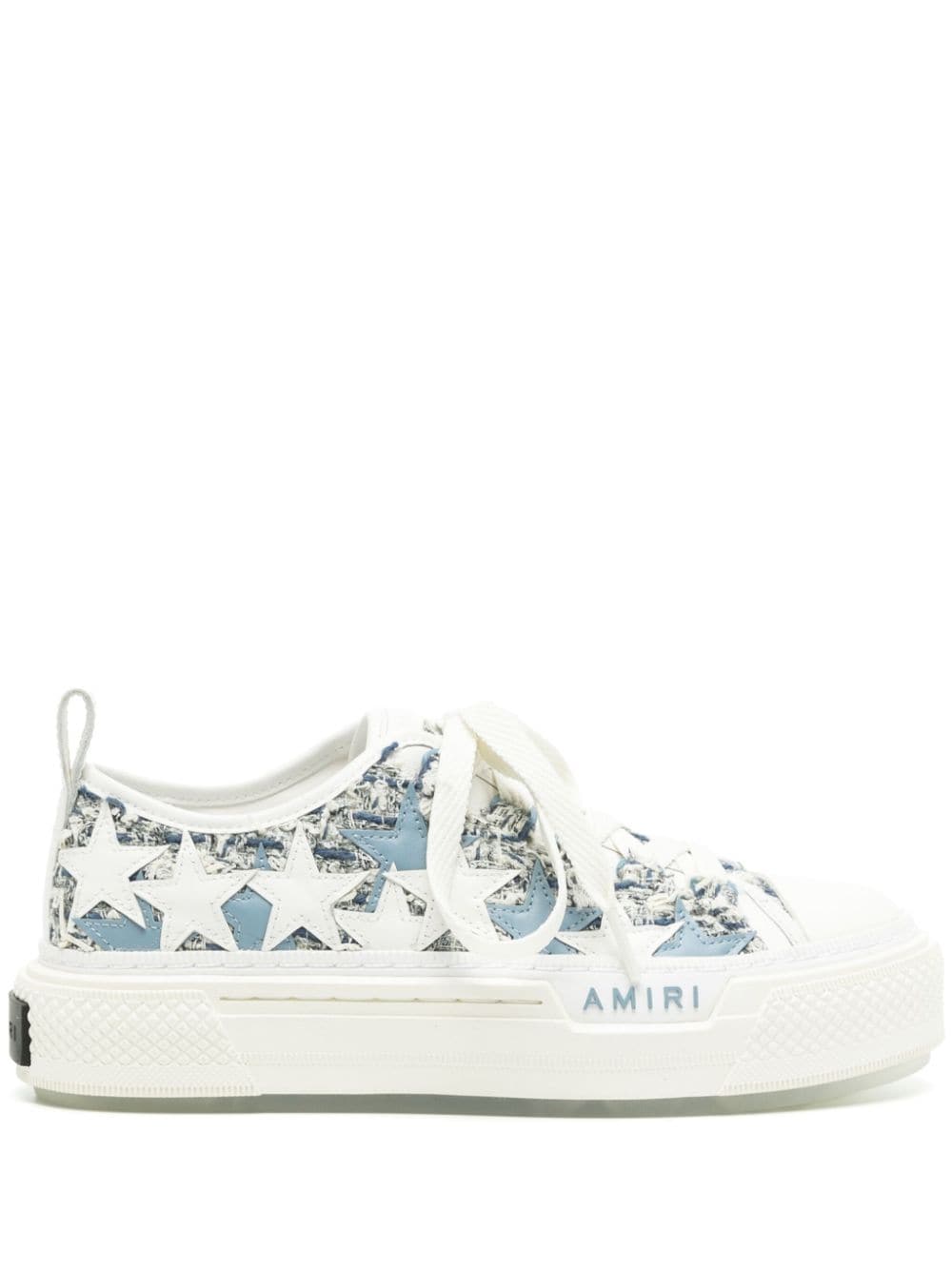 Shop Amiri Platform Stars Court Bouclé Sneakers In Blue