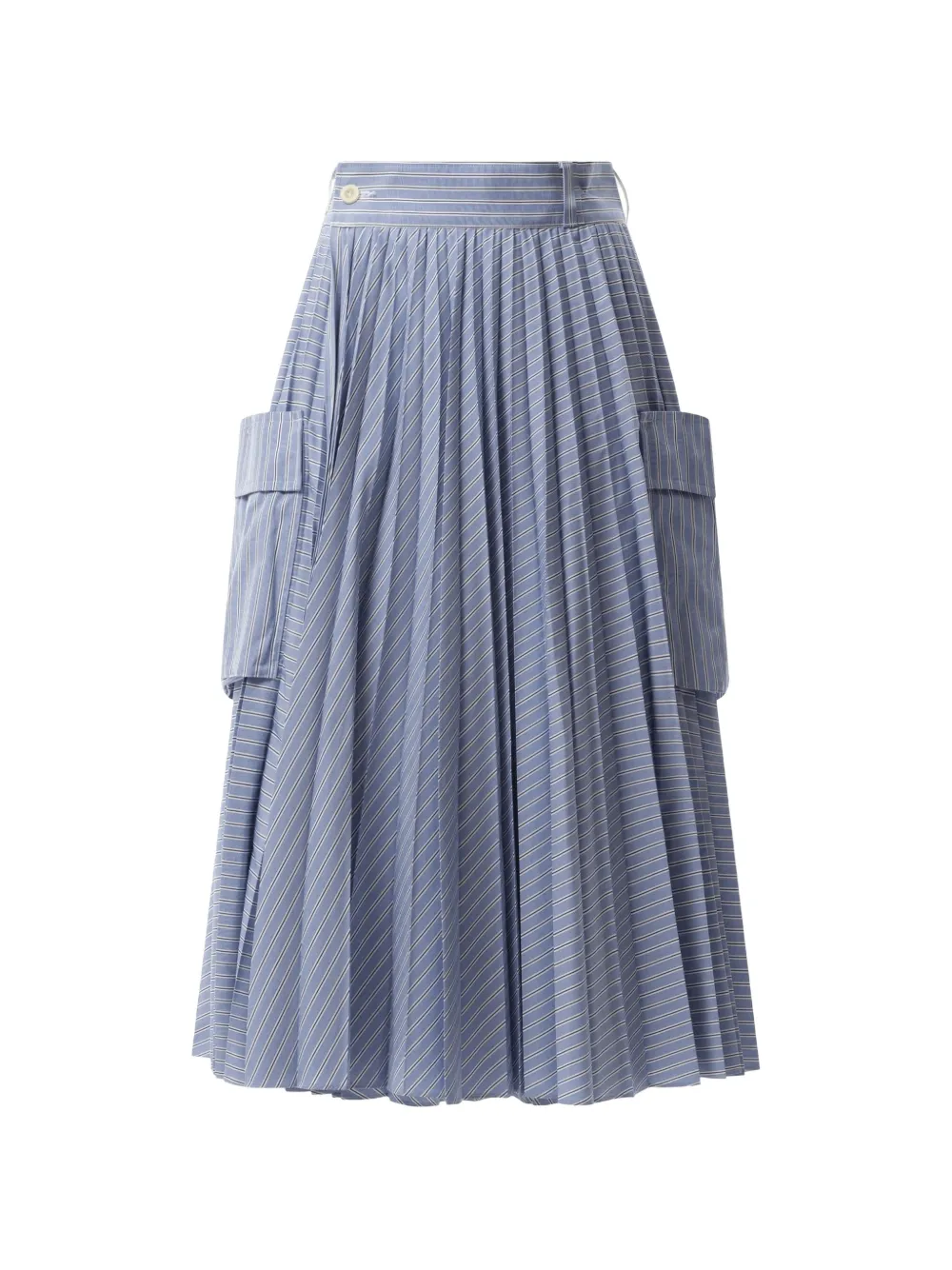 sacai striped pleated skirt - Blau
