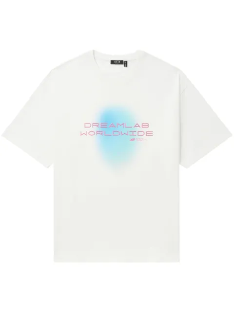 FIVE CM slogan-embroidered cotton T-shirt