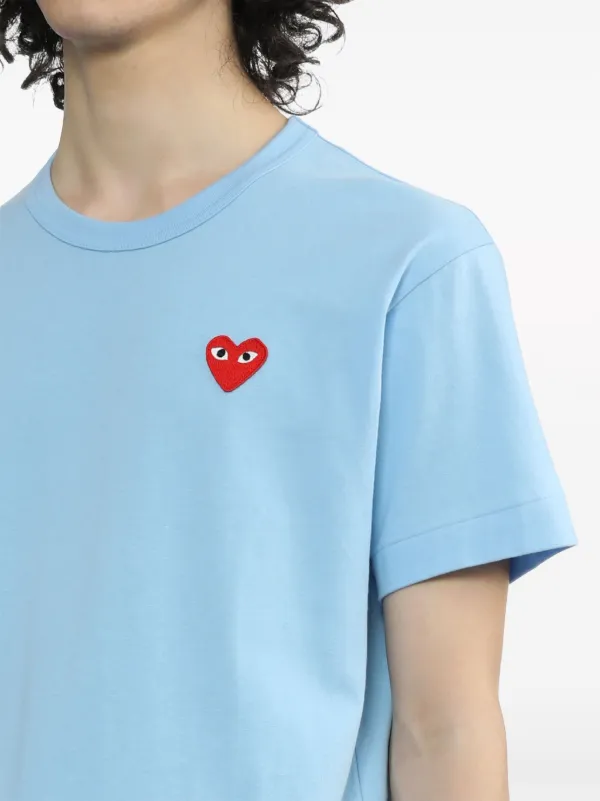 Comme Des Garçons Play logo-appliqué Cotton T-shirt | Blue