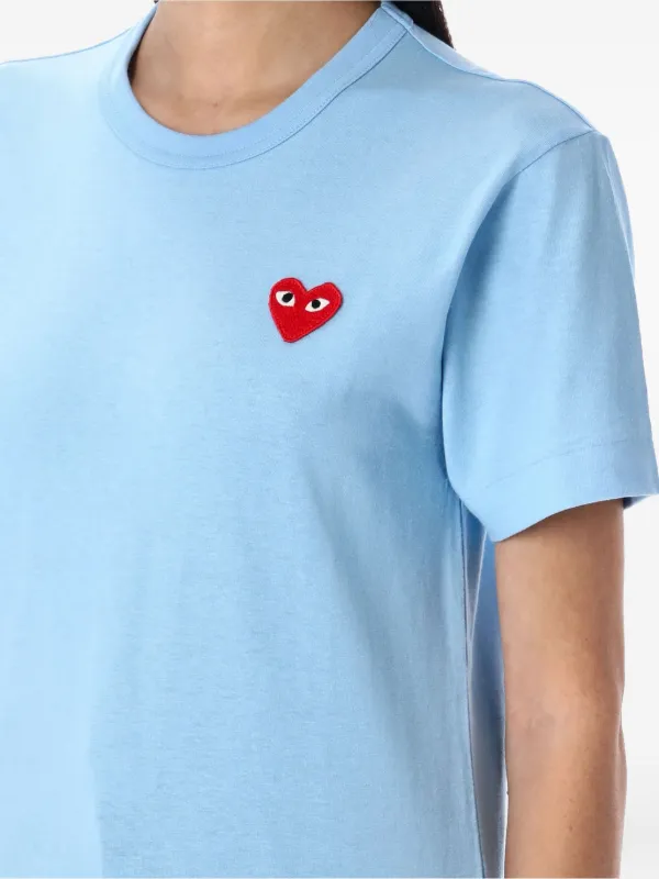 PLAY COMME des GARÇONS 水色ハート　半袖Tシャツ PLAY COMME des GARÇONS 水色ハート 半袖Tシャツ - メルカリ