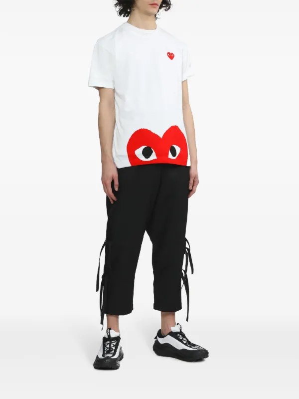 Tシャツ・カットソー PLAY COMME des GARCONS Unisex T-Shirt Printed COMME des GARÇONS PLAY: White Stud Print Black Heart T-shirt