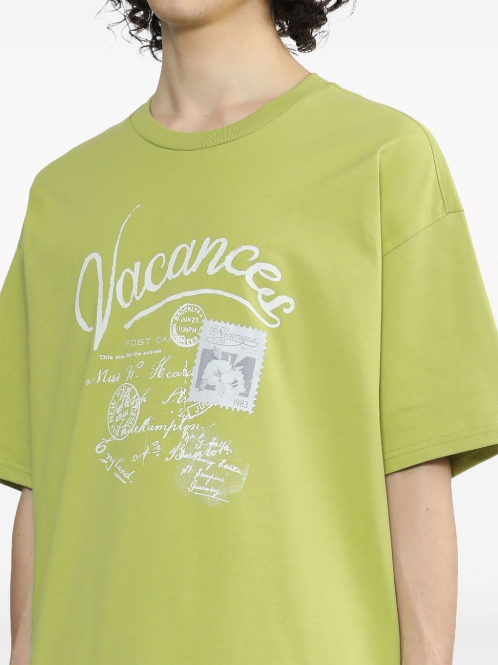 Shop Five Cm Vacances-print Cotton T-shirt In Green