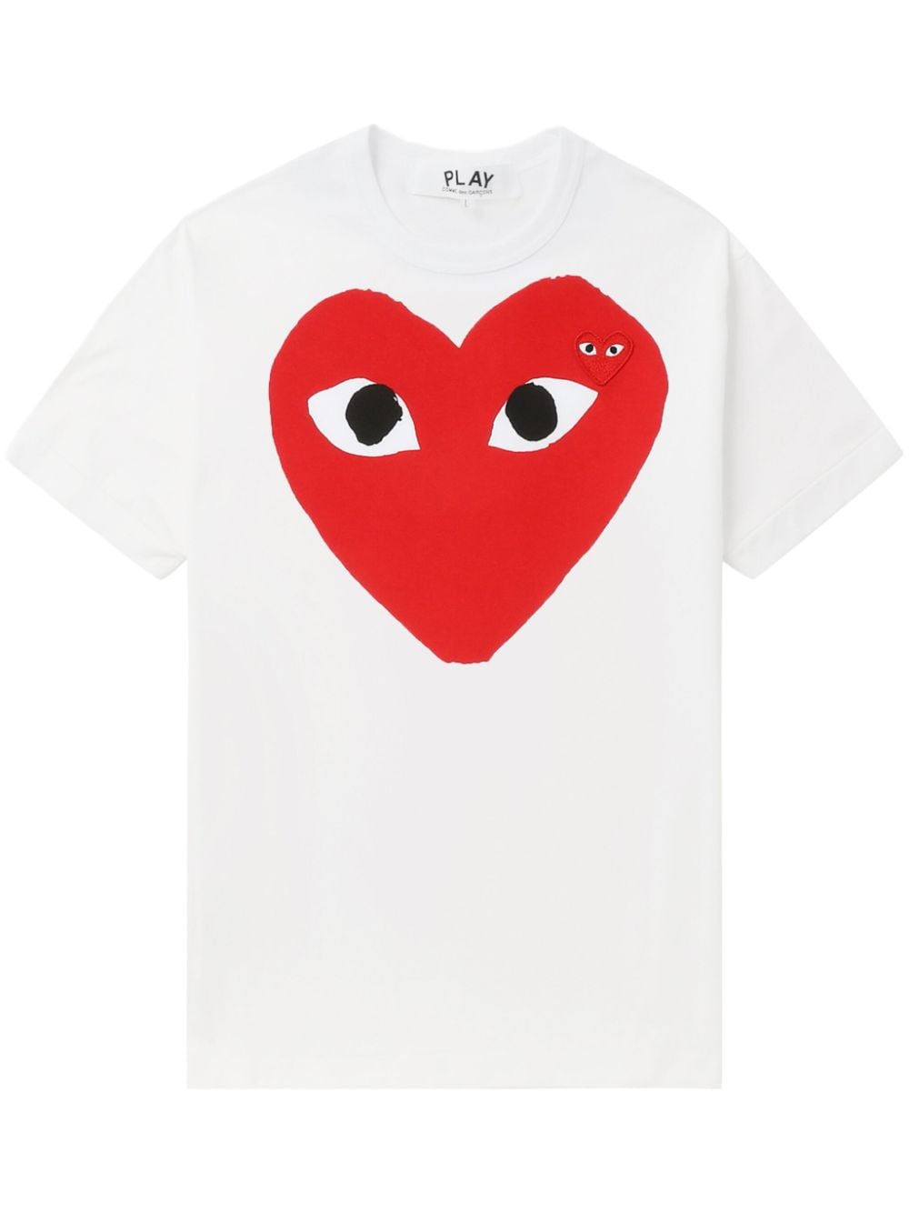 Comme Des Garçons Play Katoenen T-shirt met hart logo Wit