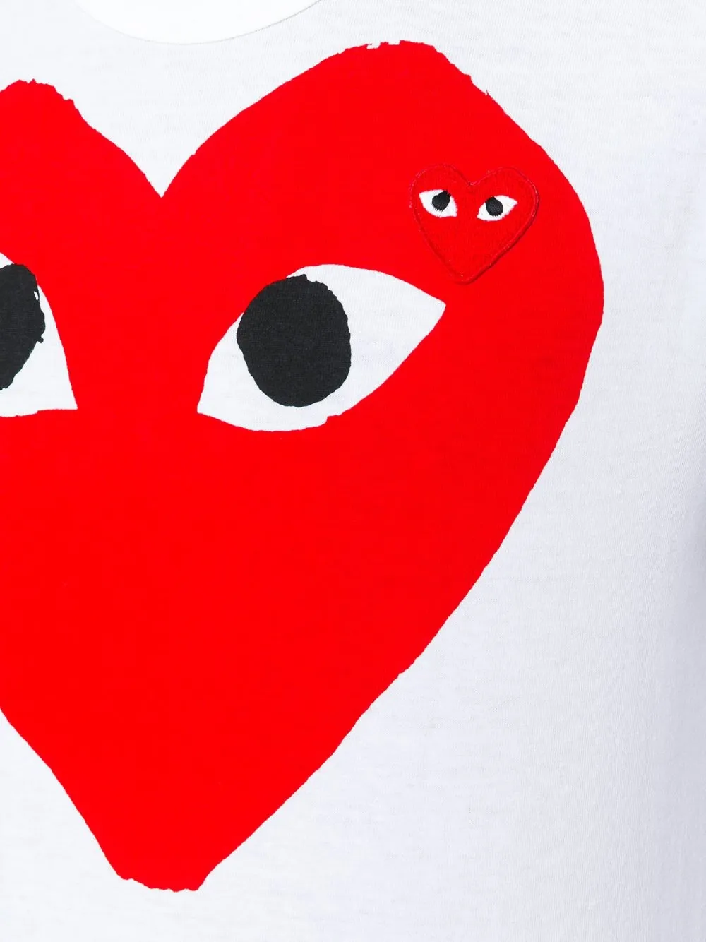 Comme Des Garçons Play Katoenen T-shirt met hart logo Wit