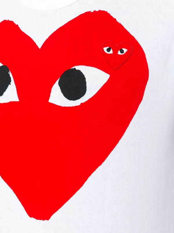 Comme Des Garçons Play Heart Logo Cotton T-shirt | White