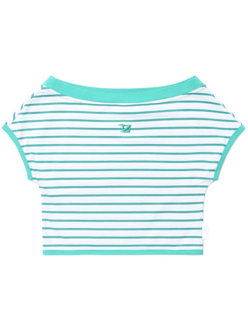 striped off-shoulder T-shirt
