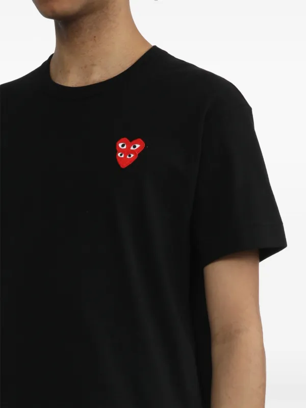 【PLAY COMME des GARCONS】Basic logo T-shirt ☆送料関税込☆ Comme Des Garçons Play Heart Logo Cotton T-shirt | Black