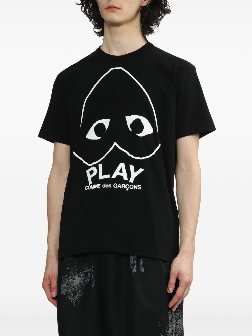 Comme Des Garçons Play T-shirt met hartprint Zwart
