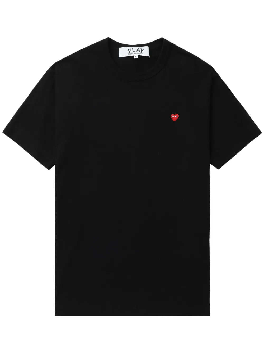 Comme Des Garçons Play Logo-appliqué Cotton T-shirt In Black