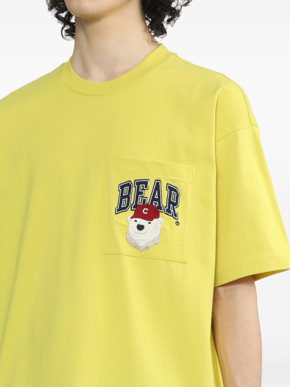 Shop Chocoolate Bear-print Cotton T-shirt In Yellow