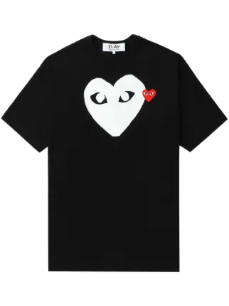 Comme Des Garçons Play Heart Logo Cotton T-shirt | Black | FARFETCH