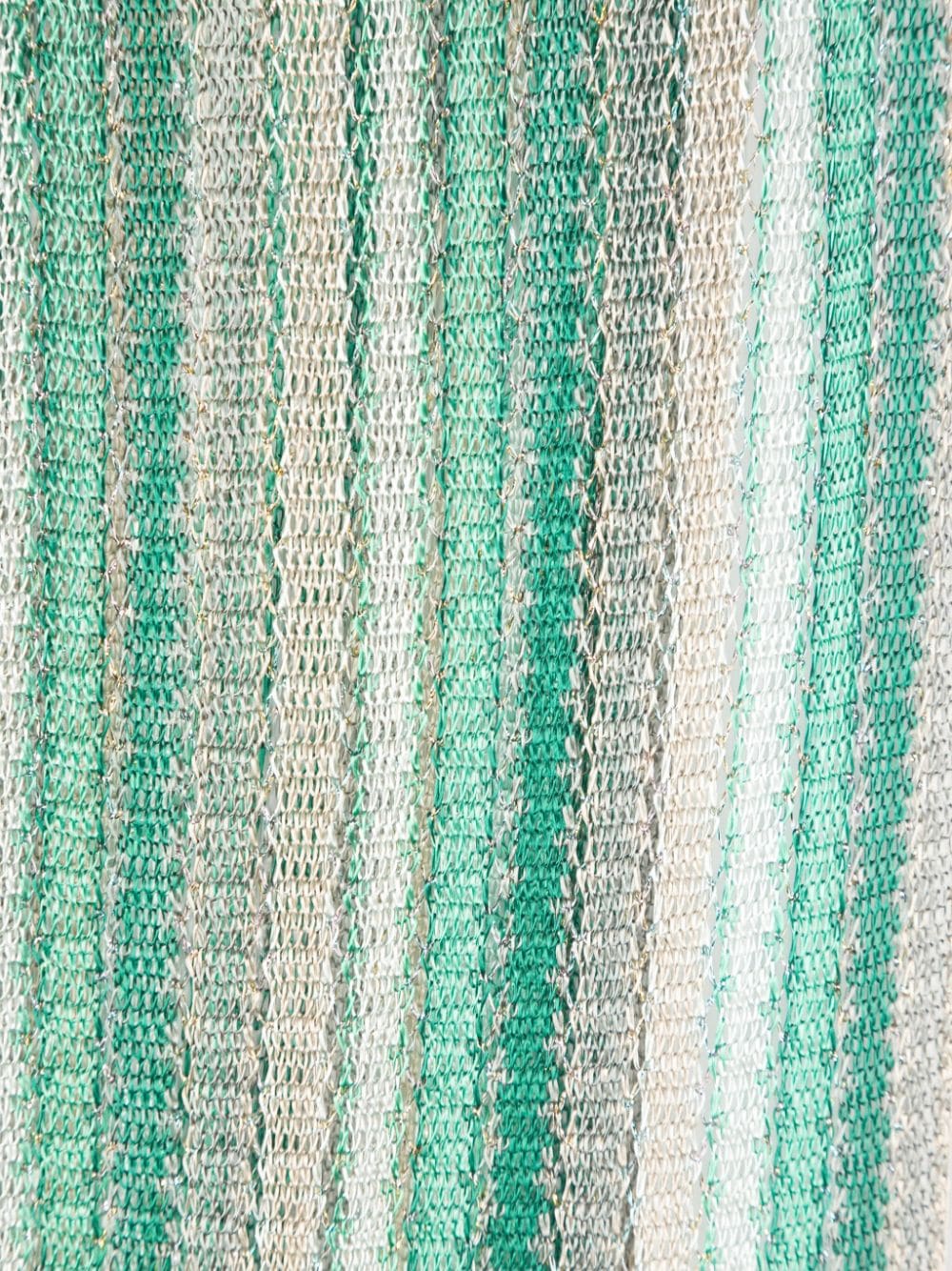 Shop Missoni Striped Knitted Scarf In Green