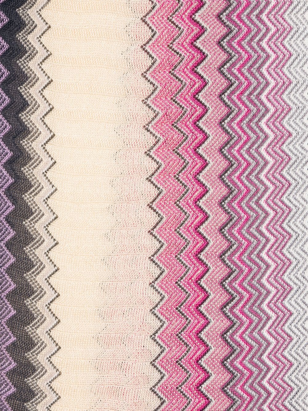 Missoni chevron-knit scarf - Roze