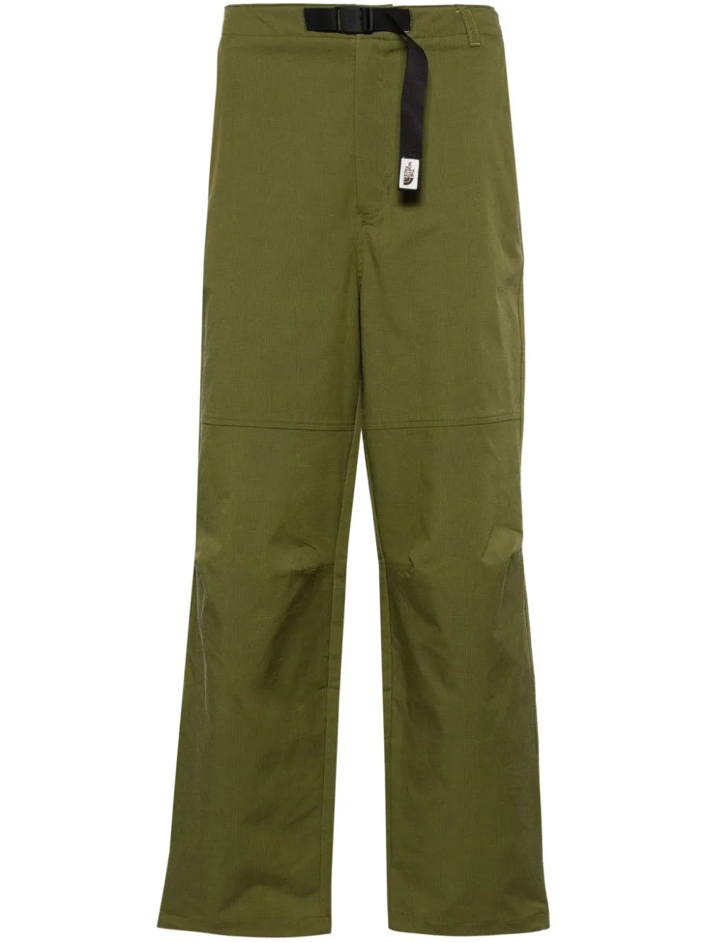 The North Face Stretch Fabric Pants With Integrated Belt And Drawstring Hem In Green