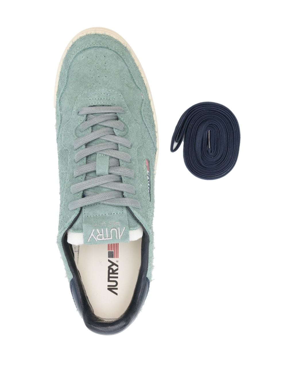 Shop Autry Medalist Low Suede Sneakers In 绿色