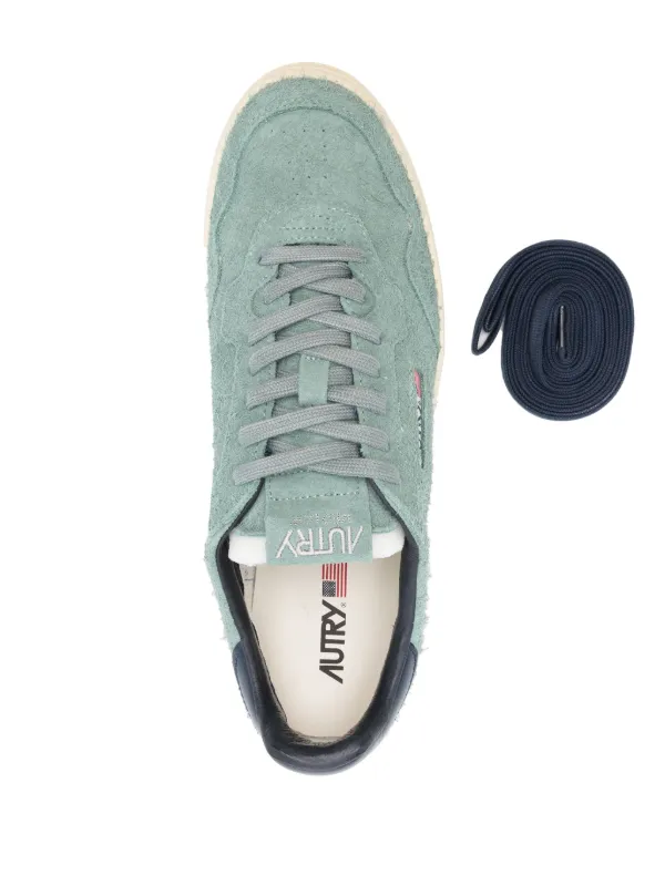 Autry Medalist Low Suede Sneakers | Green | FARFETCH CA