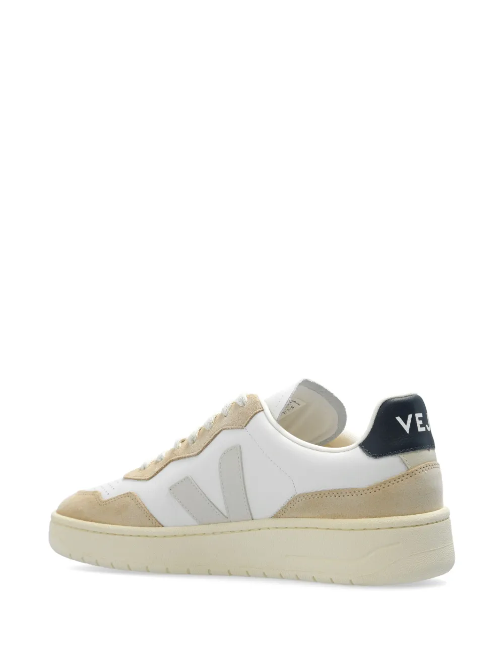 Veja V-90 Leather Low-top Sneakers In White