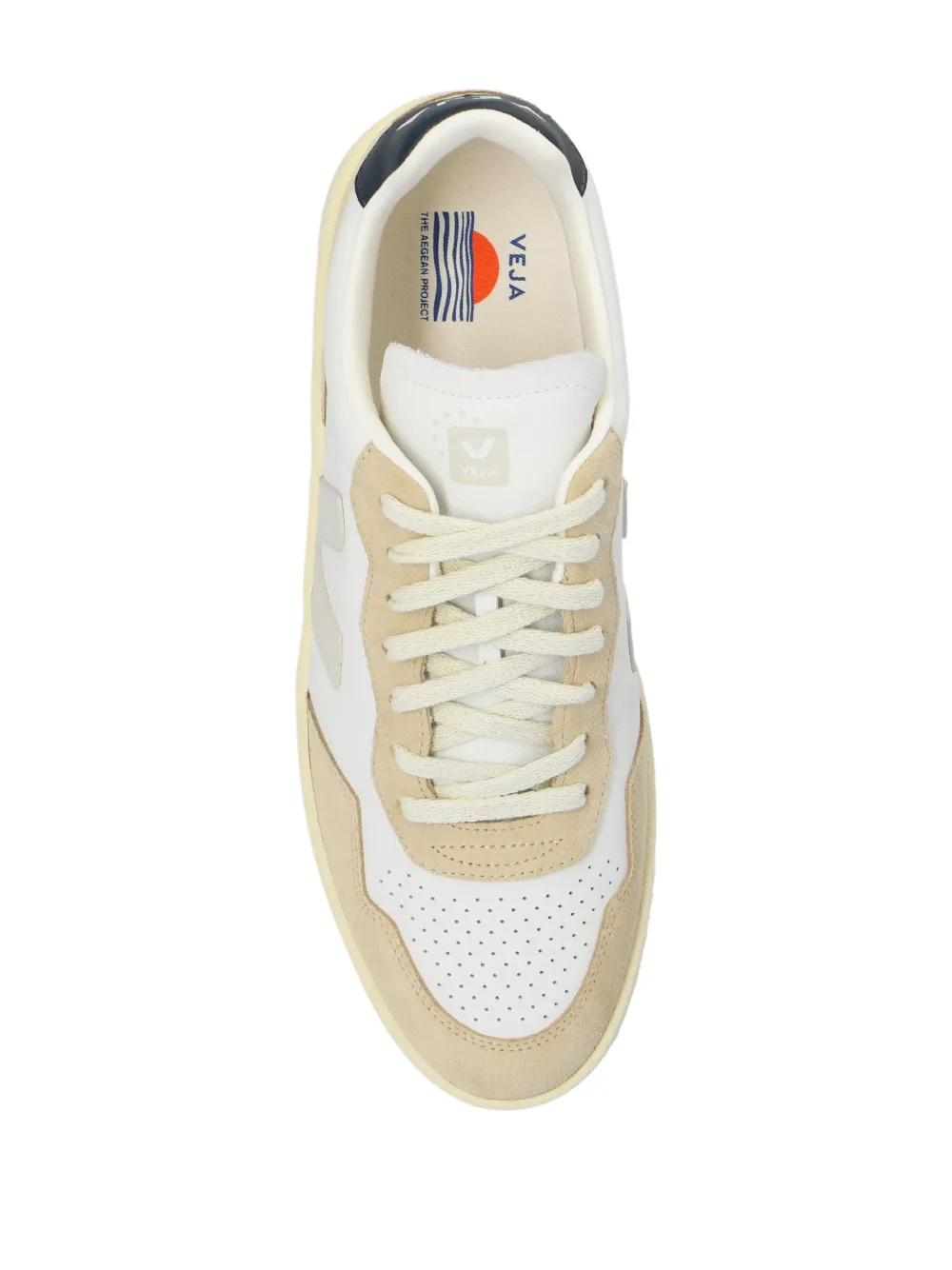 Veja V-90 Leather Low-top Sneakers In White