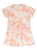 Moncler Enfant logo-print tie-dye dress - Pink