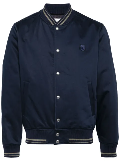 Maison Kitsune Fox Head-patch cotton bomber jacket Men