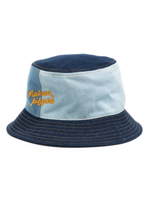 Maison Kitsuné logo-embroidered denim bucket hat
