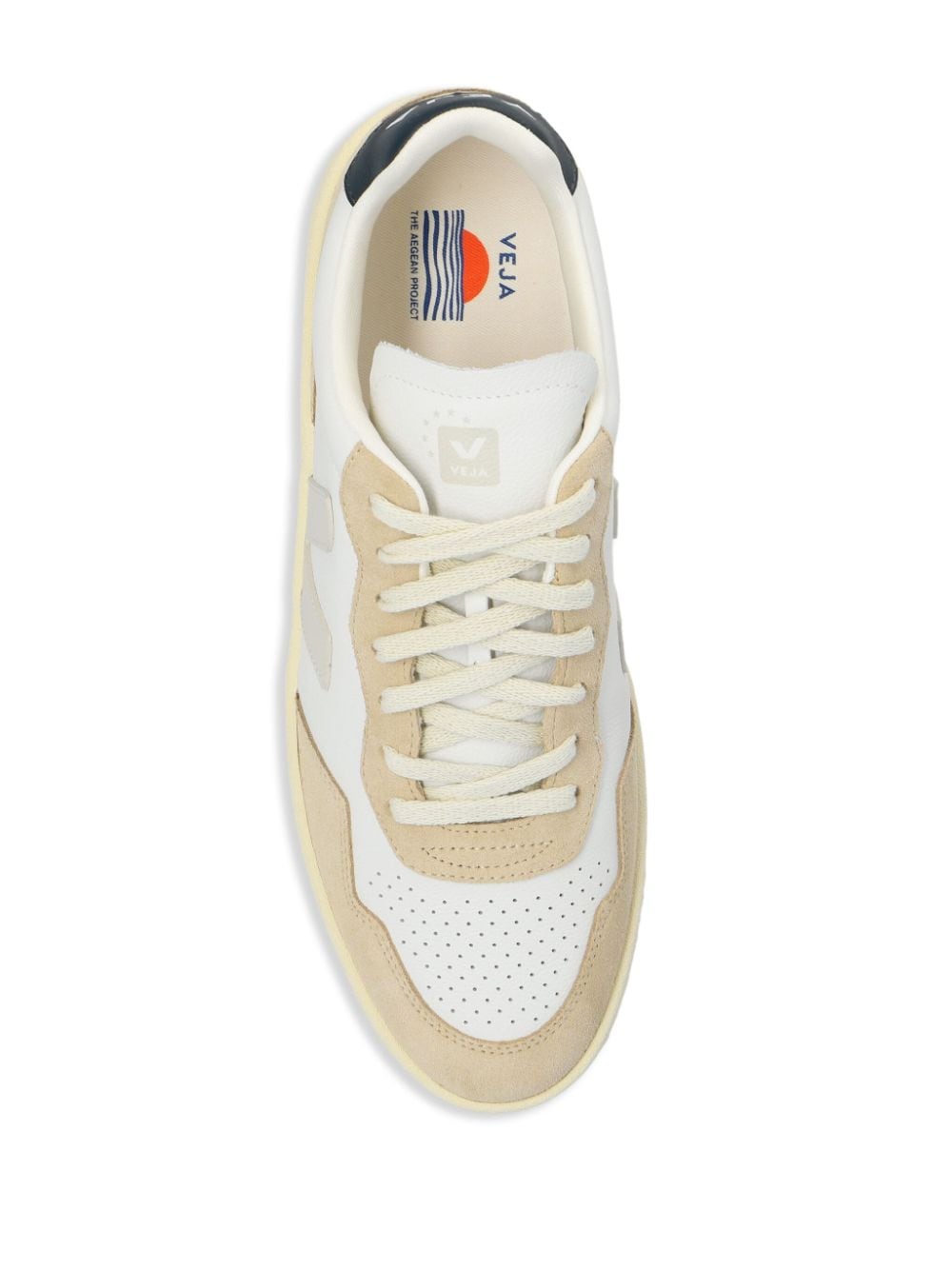 Shop Veja V-90 Leather Sneakers In White