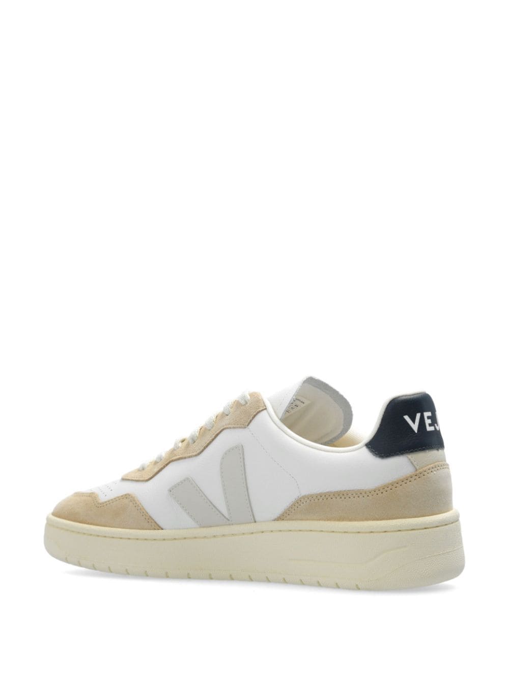 Shop Veja V-90 Leather Sneakers In White