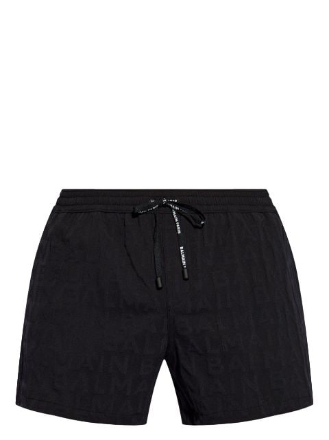 Balmain logo-embossed swim shorts