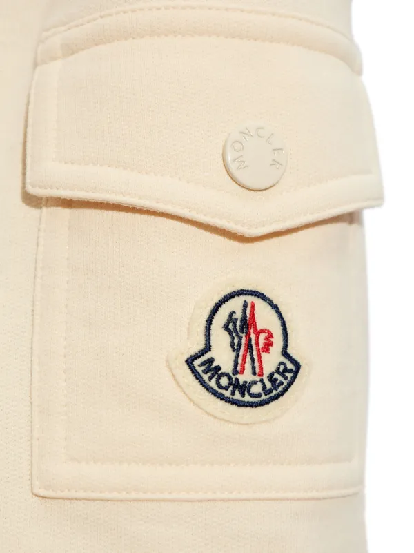 Moncler logo-appliqué Cotton Dress | Neutrals | FARFETCH