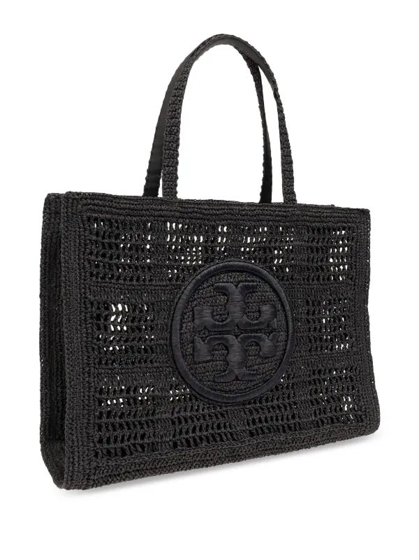 Tory Burch Large Ella Crochet Tote Bag Black FARFETCH AE