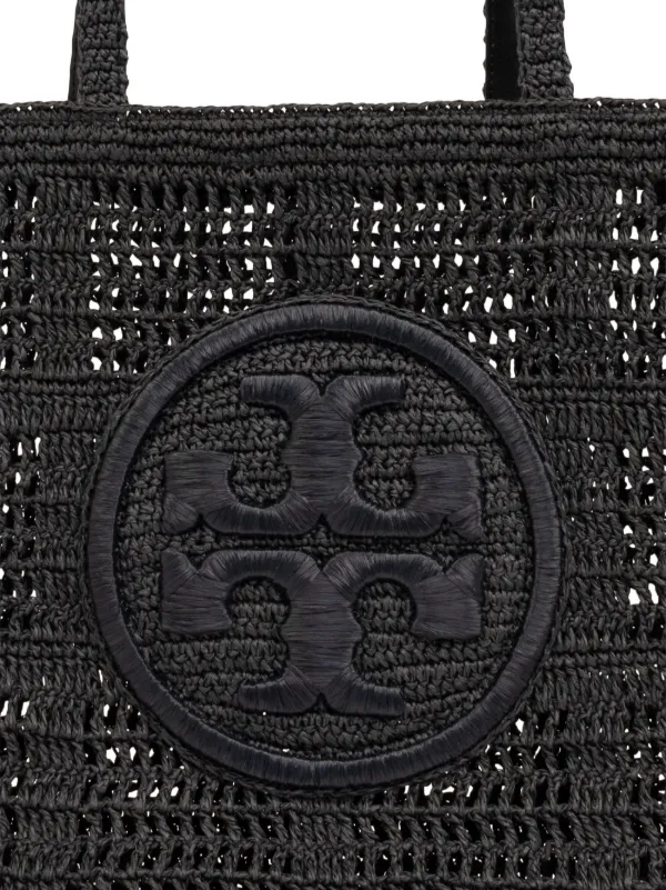 Tory Burch large Ella crochet tote bag women Paper One Size Black