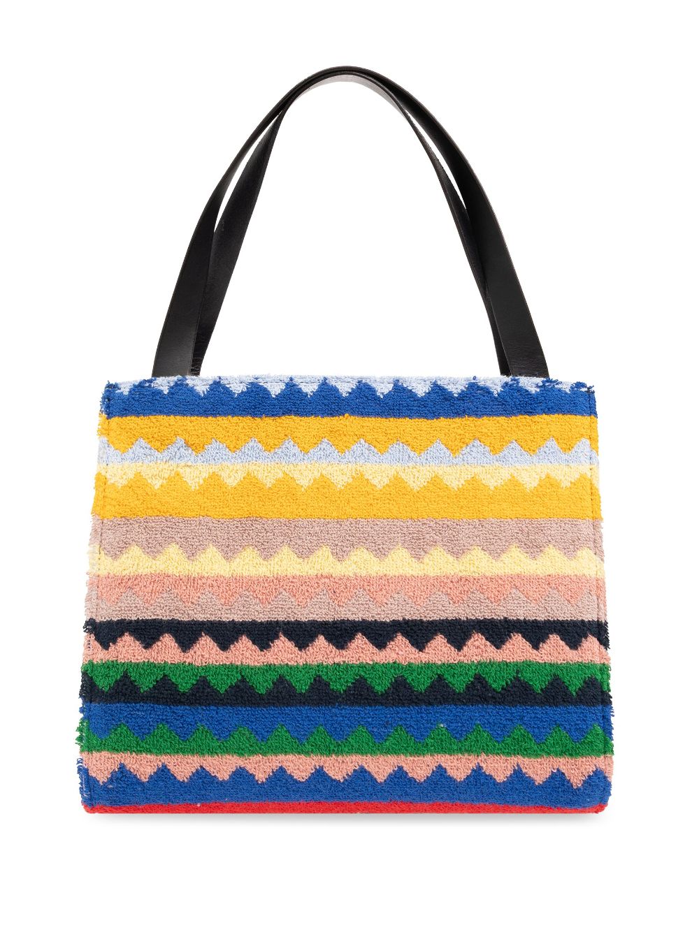 Shop Missoni Zigzag-print Terry Tote Bag In Blue