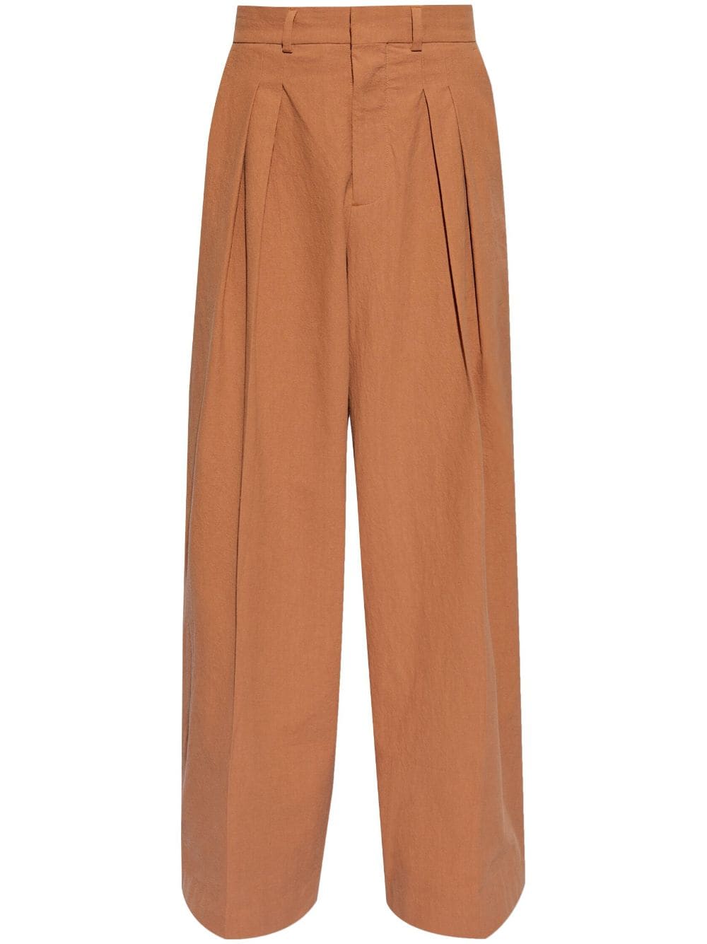 Nanushka Pleat-detail Wide-leg Trousers In Orange