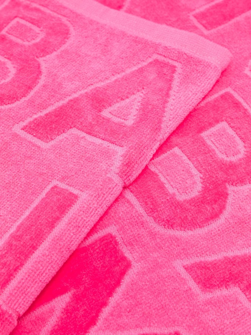 Shop Balmain Logo-jacquard Beach Towel In Pink