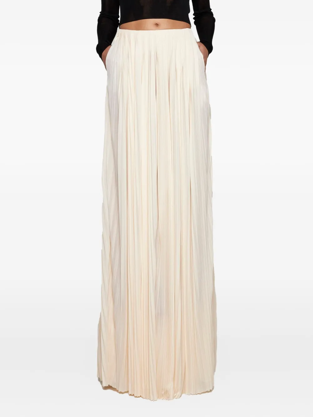 Saint Laurent pleated maxi skirt Beige