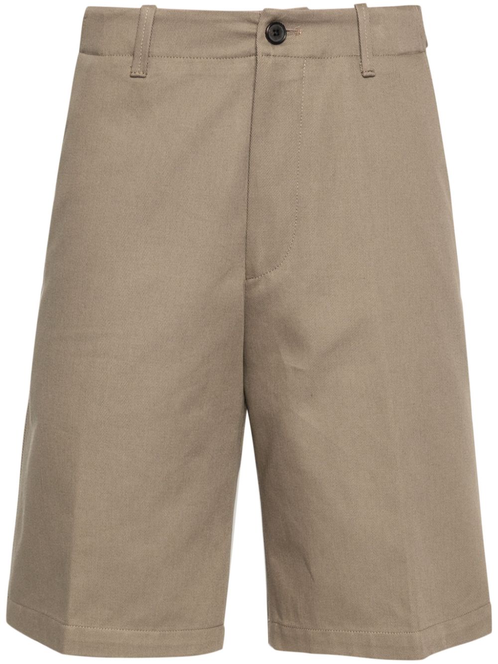 Corneliani Twill Cotton Bermuda Shorts In Braun