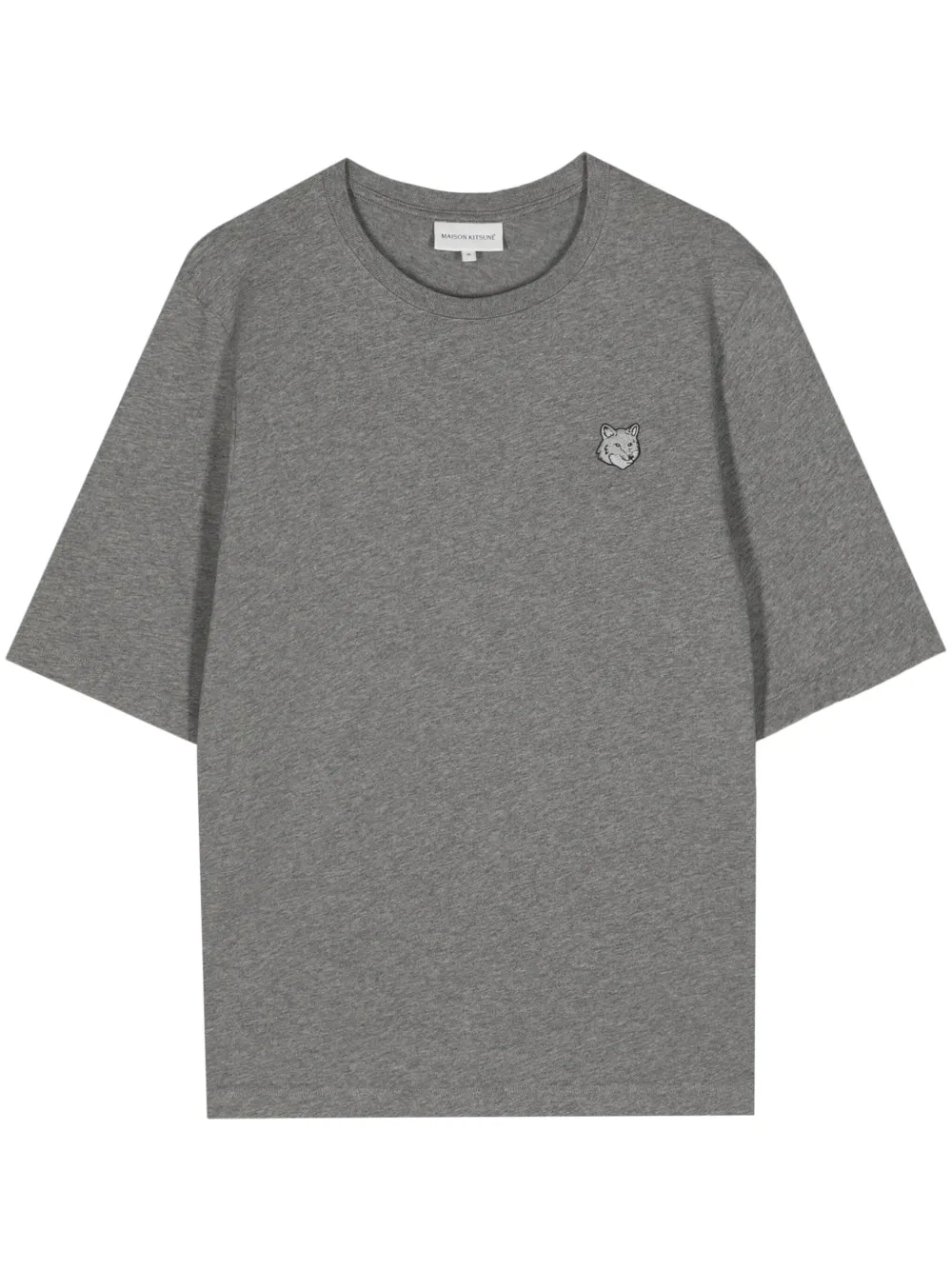 Maison Kitsuné Fox Head Cotton T-shirt In Grey