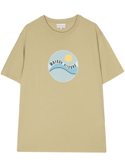 Maison Kitsune Pop Wave-print cotton T-shirt Men