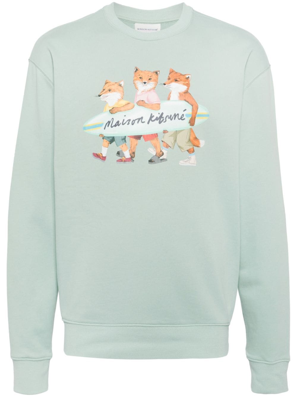 Maison Kitsuné Signature Fox Motif Cotton Sweater In Blue