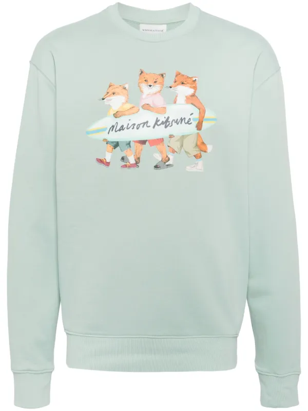 Maison Kitsuné Pullover Mit Fuchs-Motiv Blau FARFETCH DE