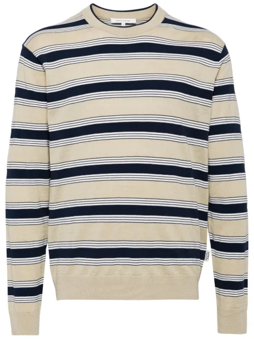Pull rayé en maille ajourée - Maison Kitsuné - Modalova