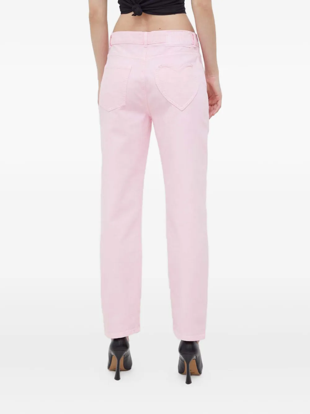 Moschino Heart-appliqué Jeans In Pink