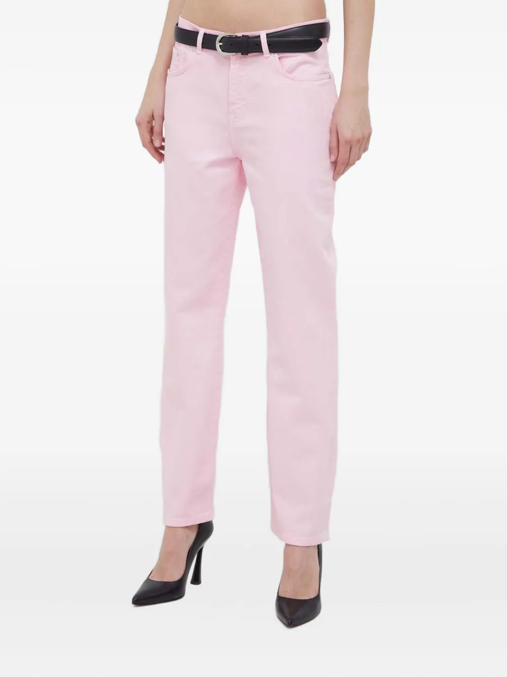 Moschino Heart-appliqué Jeans In Pink