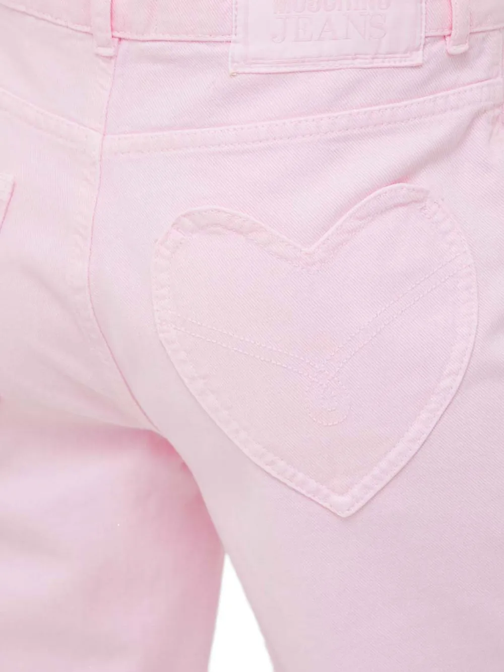 Moschino Heart-appliqué Jeans In Pink