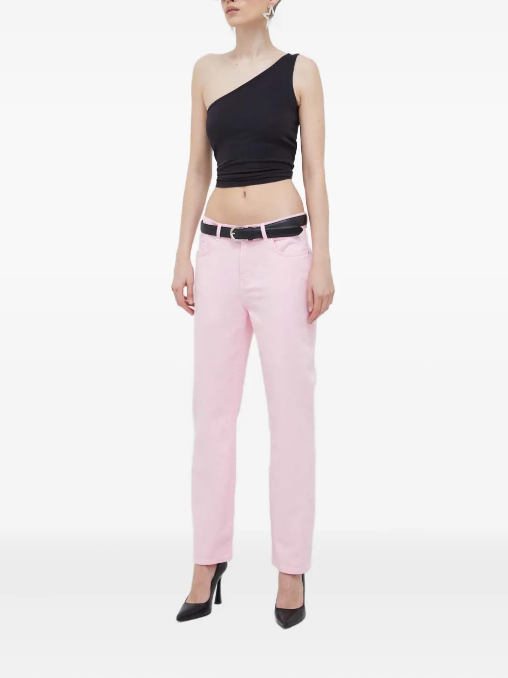Moschino Heart-appliqué Jeans In Pink