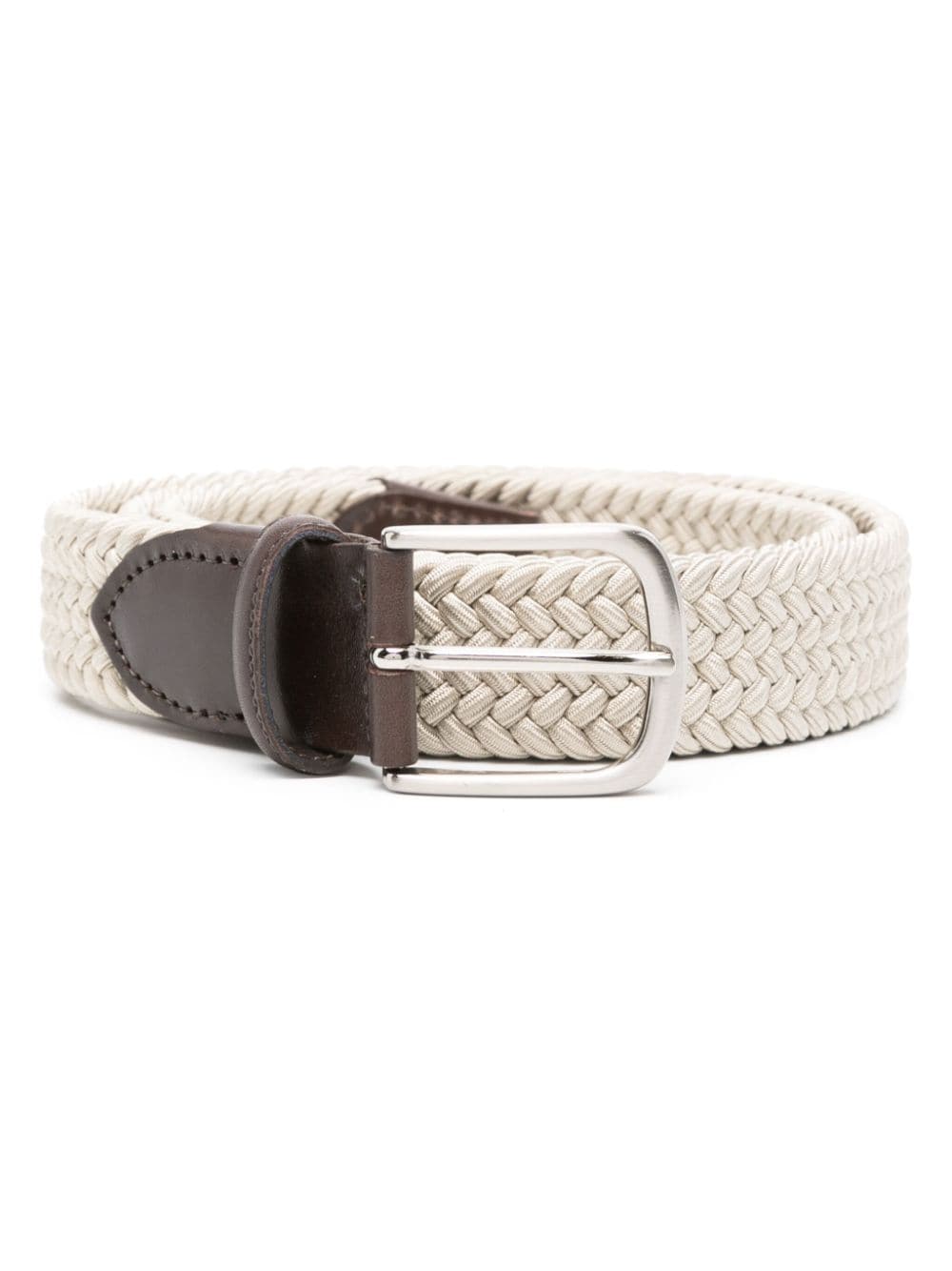 leather-trim interwoven belt