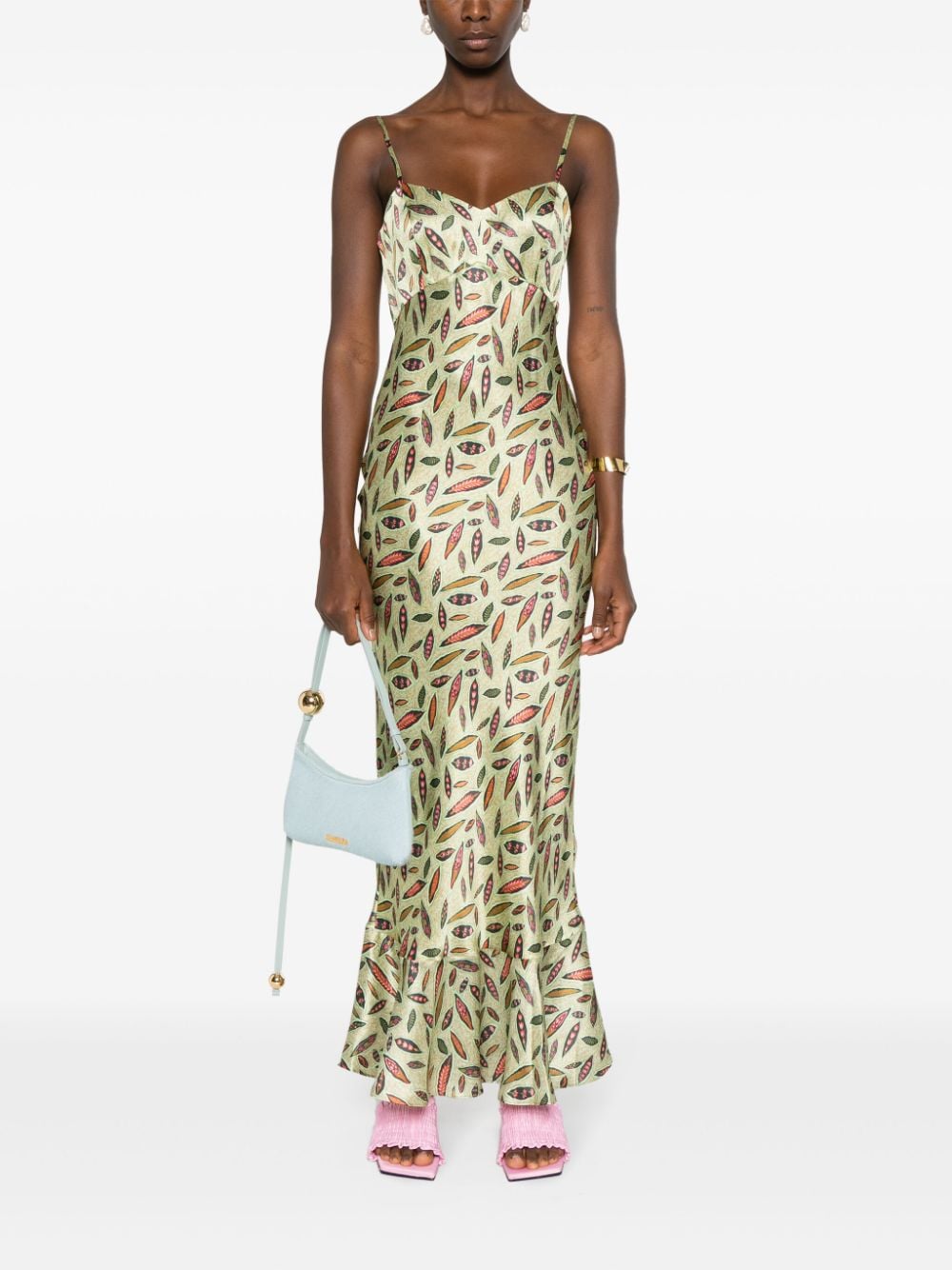 Saloni botanical-print Silk Dress - Farfetch