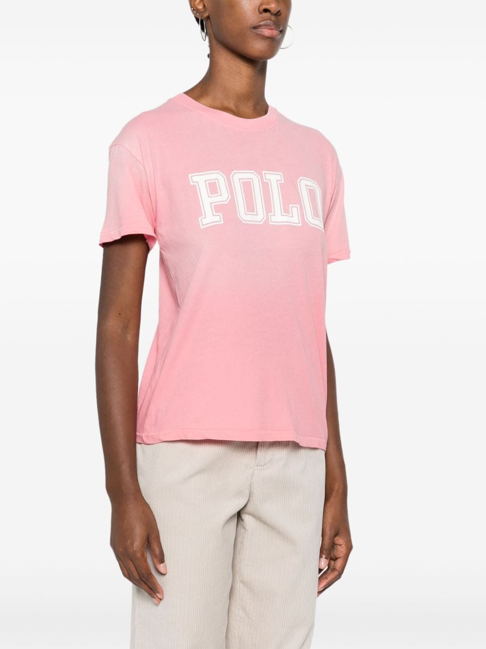 Shop Polo Ralph Lauren Logo-print Cotton T-shirt In Pink