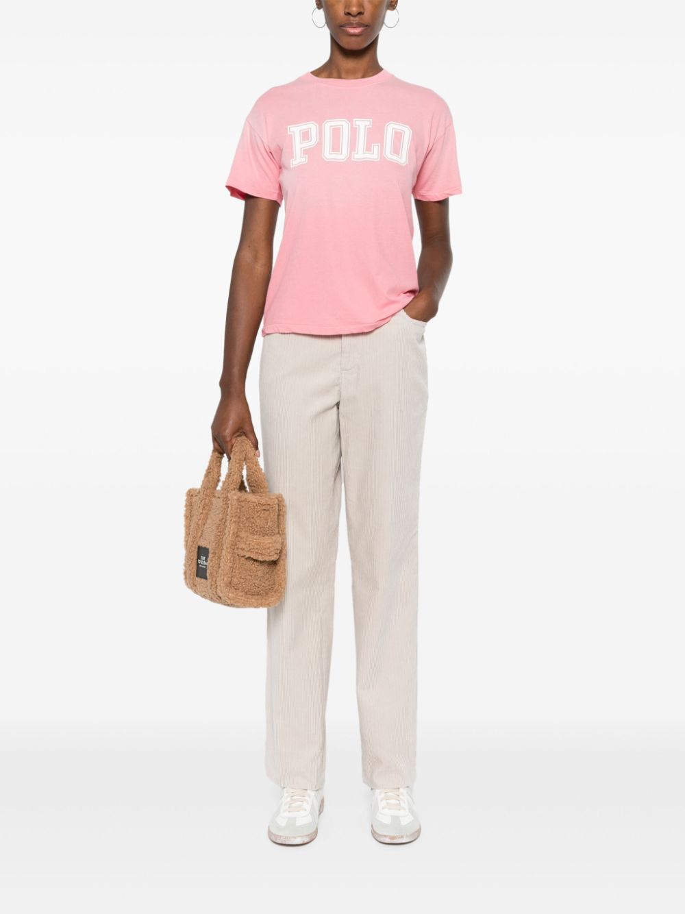 Shop Polo Ralph Lauren Logo-print Cotton T-shirt In Pink